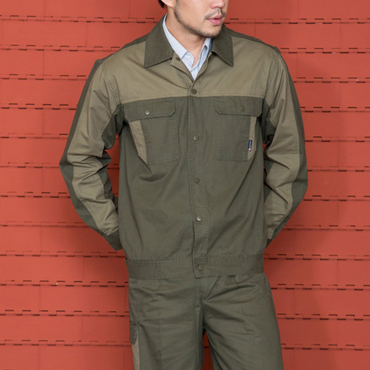 Conjunto de uniforme frontal con cremallera de trabajador de manga larga de invierno de diseño personalizado OEM con bolsillo