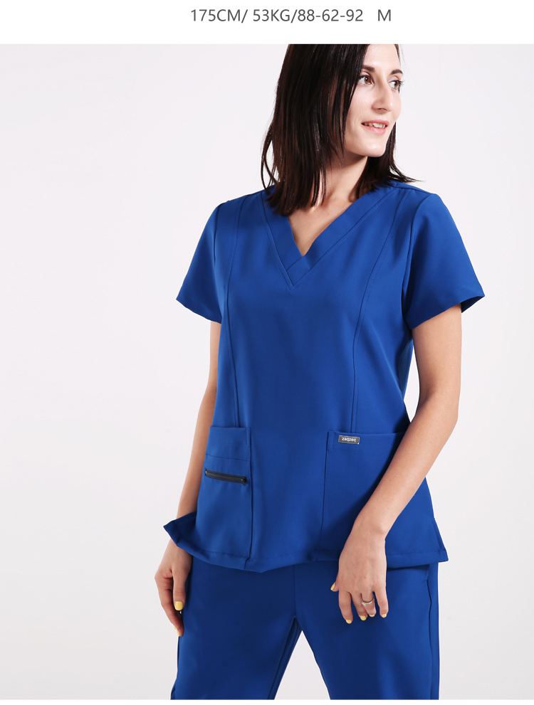 Uniformes de enfermería con cuello en V personalizados Enfermera médica Scrubs Design Medical Scrubs Tops Suit