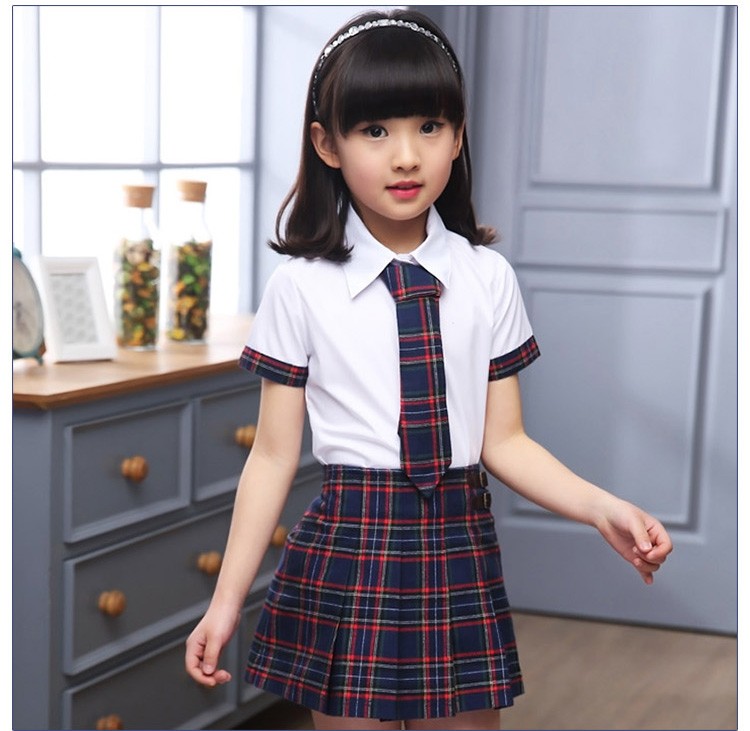 Cree el diseño primario internacional personalizado del traje del uniforme de la camisa del estudiante de los muchachos y de las muchachas 