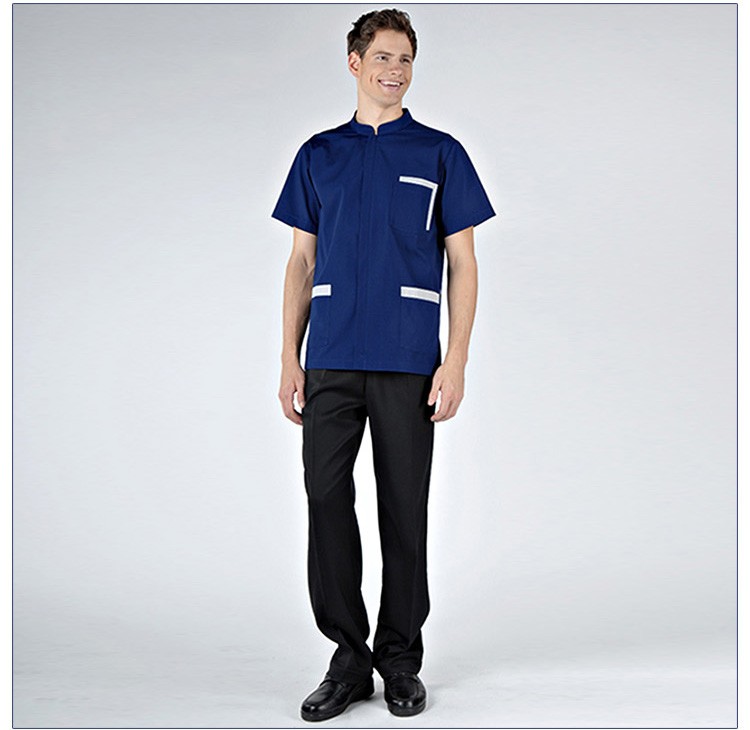 Ropa de hospital de manga corta Uniforme de enfermera masculino moderno Médico Scrubs Top y pantalones