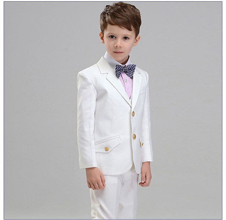 Traje de portador de anillo de fiesta de boda de diseño personalizado, traje de chaqueta de 3 piezas para niños pequeños con pajarita