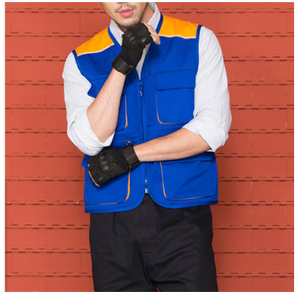 Chaleco de uniforme de cremallera de trabajador de combinación de color sin mangas de otoño de fábrica