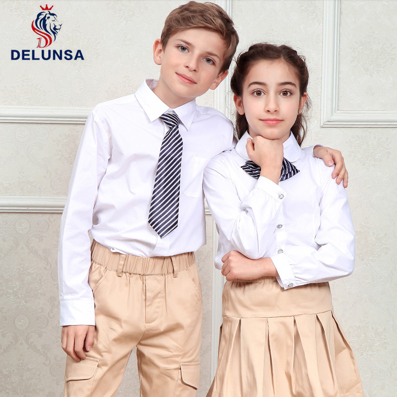 Conjuntos de camisas de uniforme escolar para niños de uniforme escolar personalizado