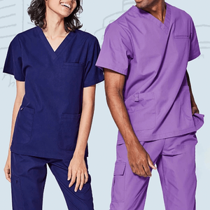 Conjunto de uniformes médicos unisex clásicos, ropa de trabajo, uniformes, pantalón superior