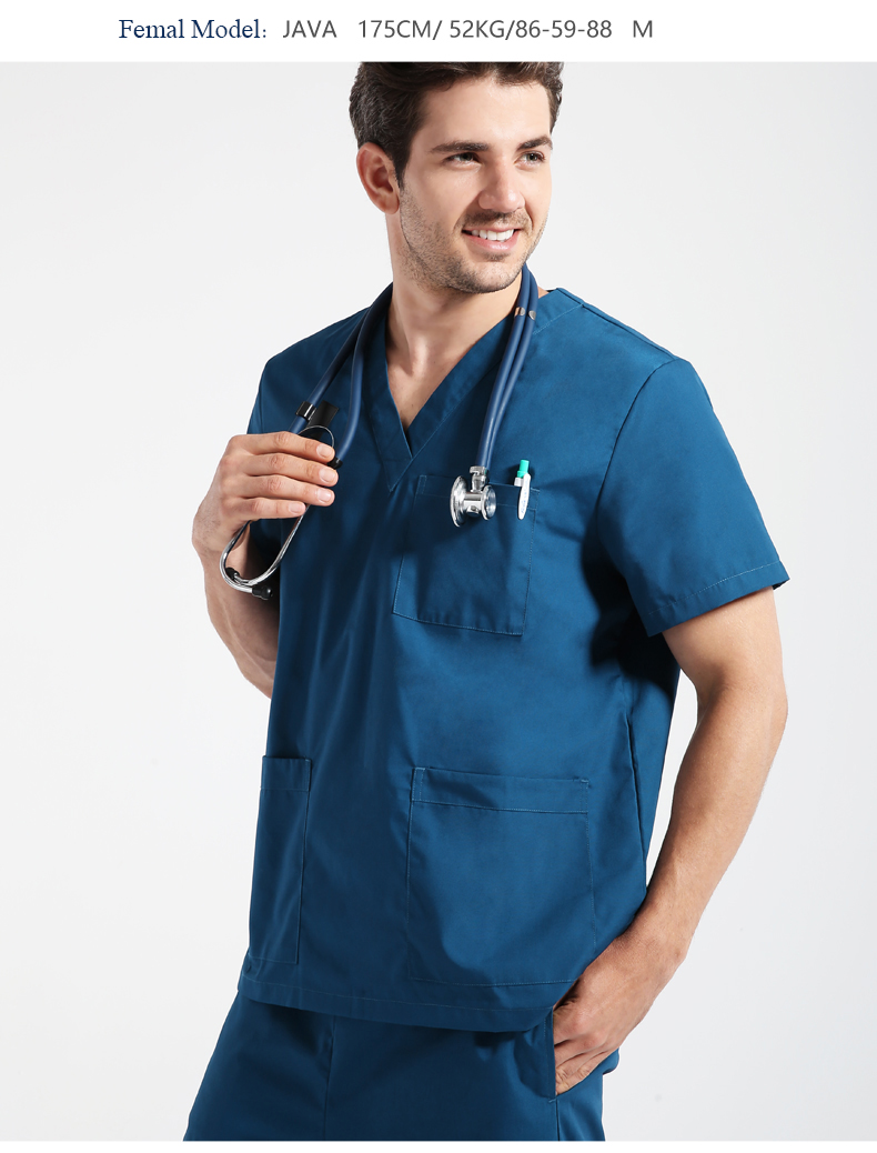 Precio de fábrica con cuello en v traje de enfermera traje de trabajo unisex uniformes de hospital