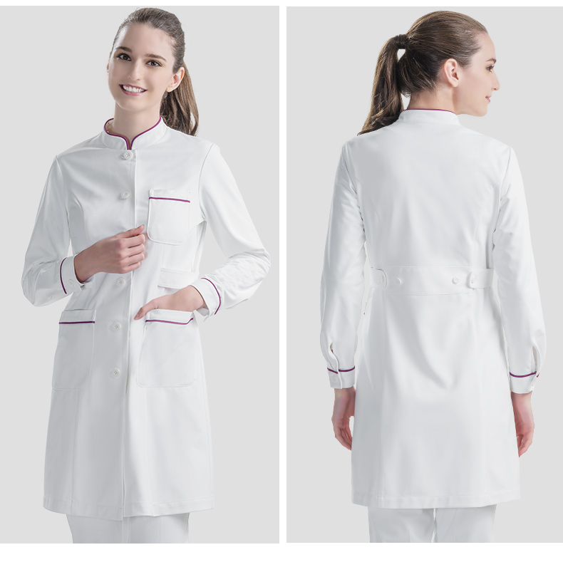 Uniforme de enfermera de moda blanco personalizado, uniformes de tela, ropa de trabajo de esteticista de enfermera
