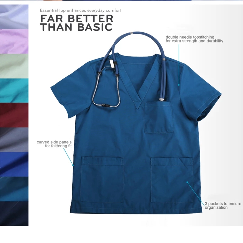 Uniformes médicos con cuello de pico para ropa de matorral cómoda personalizada Enfermería