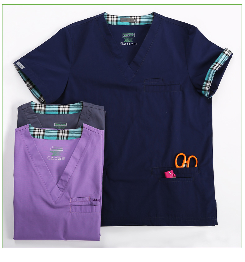 Diseño personalizado, uniformes azules de moda Unisex, uniformes médicos, uniformes de enfermera