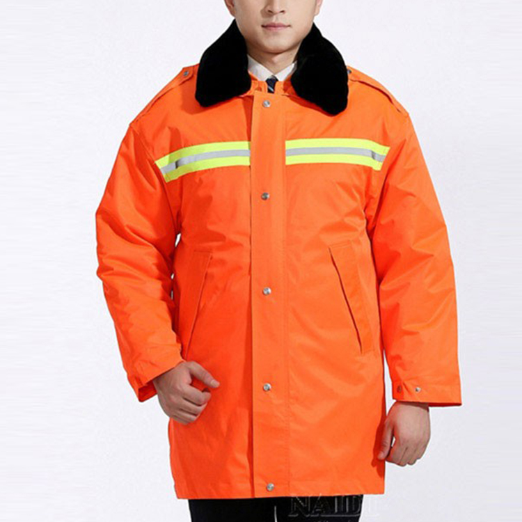 Uniforme de guardia de seguridad de color naranja sólido de seguridad masculina de aeropuerto de diseño personalizado uniforme de guardia de seguridad masculino de aeropuerto con tira reflectante