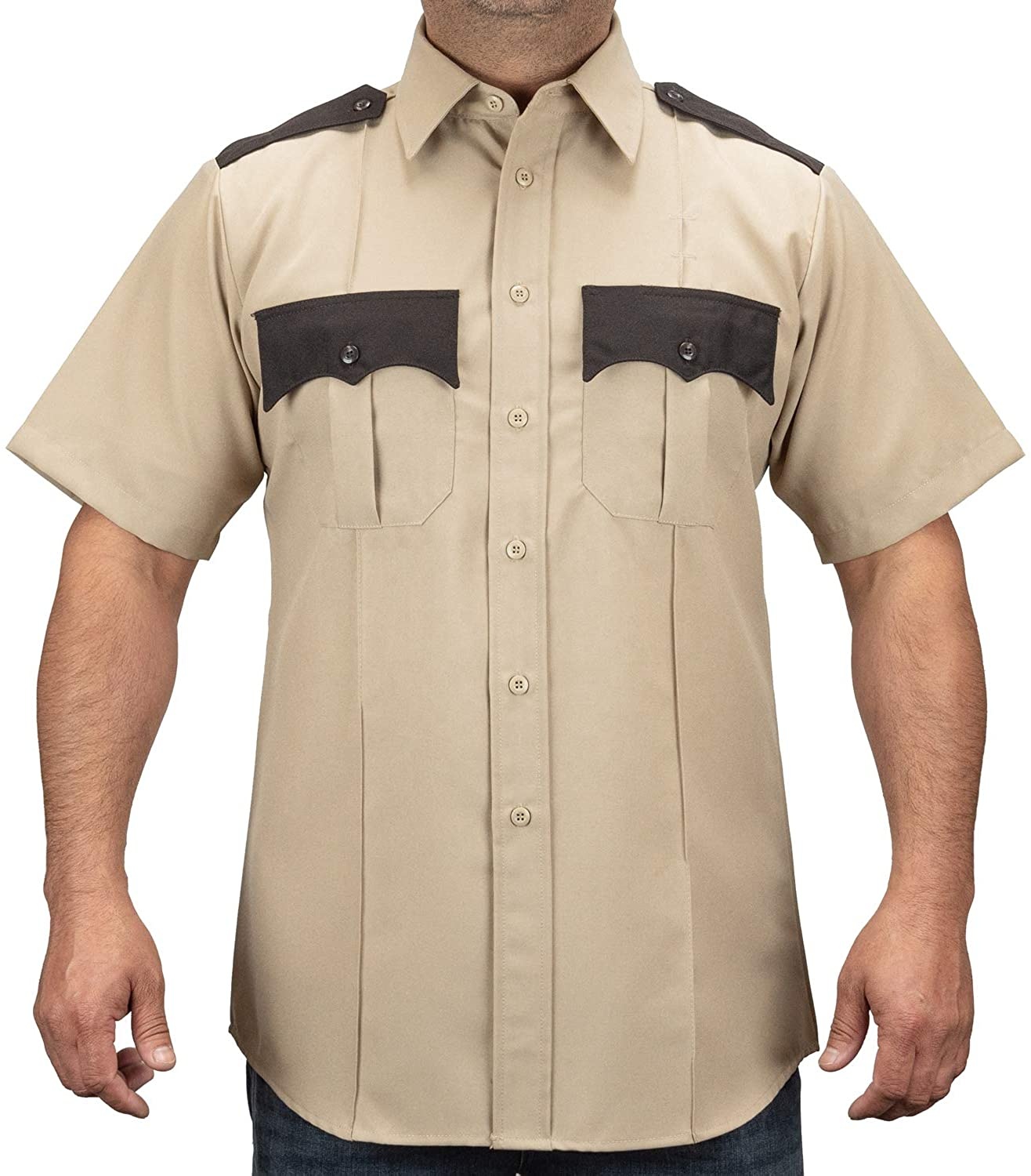 Uniforme de guardia de camisas de seguridad para hombres de manga corta con diseño personalizado con bolsillos