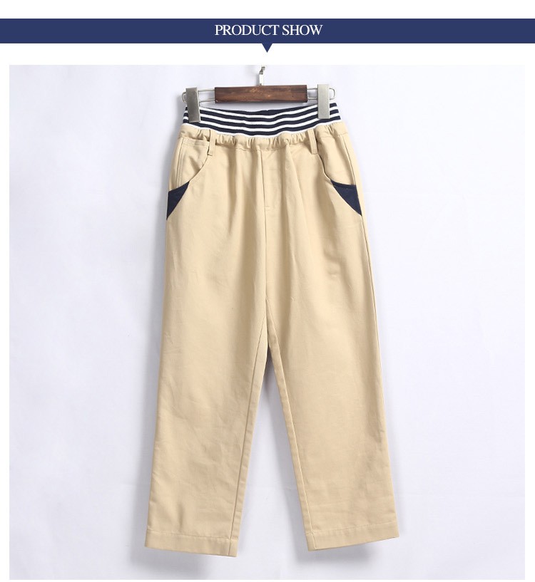 Pantalones de uniforme escolar largo marrón para niños con diseño personalizado con bolsillo