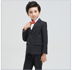 Diseño personalizado invierno cálido manga larga traje negro de un solo pecho para niños